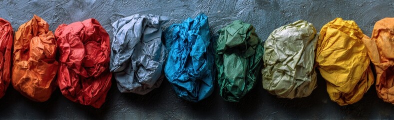 Crumpled Paper Balls of Vibrant Colors