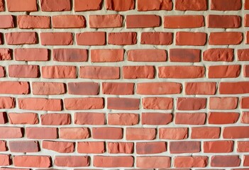 Obraz premium Rough-textured brick wall, varying shades of red and brown, construction, old