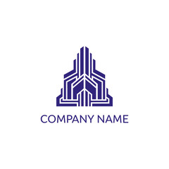 Fototapeta premium Abstract geometric building logo design.