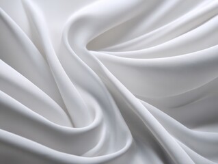Obraz premium Elegant white fabric folds create a luxurious and serene abstract background, perfect for minimalist design projects.