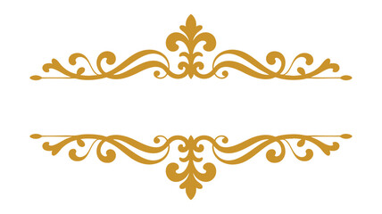 Elegant gold and green flourish decorative divider for text or titles