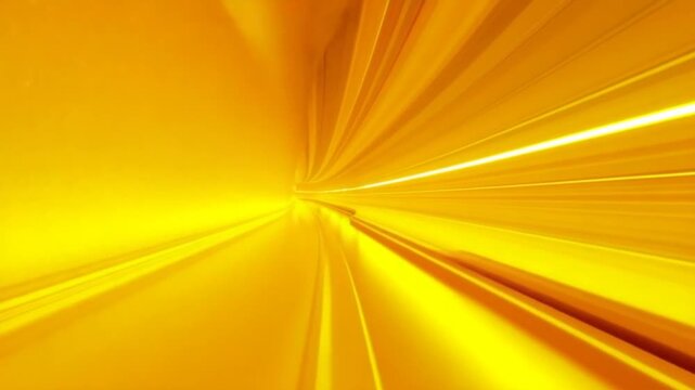 Gold yellow mirrored high speed travel tube background VJ loop