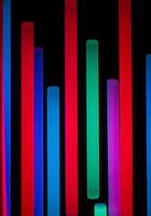 Neon Glow: Abstract Light Pillars