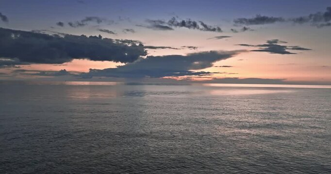 Calm golden sunset over Batlic sea in summer.