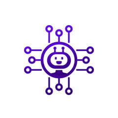 AI agent icon, artificial intelligence technology for automation