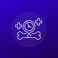 Fototapeta premium bone fracture healing time icon in line design