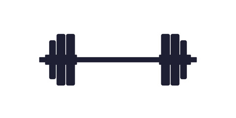 Barbell icon, gym and weight training vector