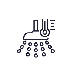 hot shower line icon on white
