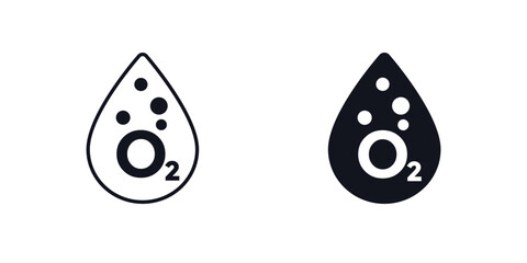 oxygen in blood icon, O2 saturation symbol