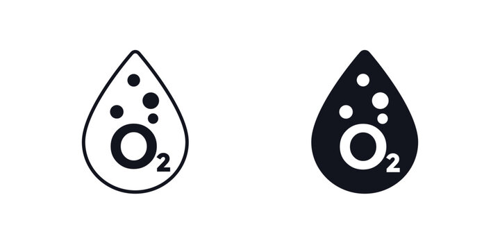 oxygen in blood icon, O2 saturation symbol
