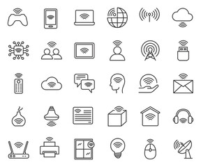 Wireless technology icons vector. editable