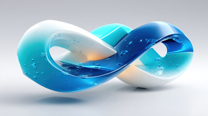 3d dual arrow ribbon infographic forming a seamless continuous cycle on white background