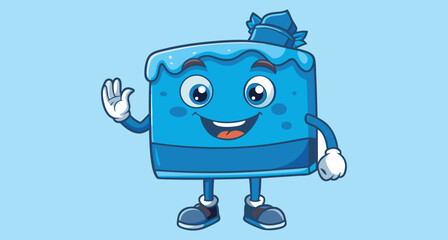 Cute Water Bottle Cartoon Character – Water, Drink, Hydration, Plastic, Container, Fresh, Blue, Icon, Vector
