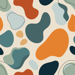 Abstract organic shapes pattern in earth tones
