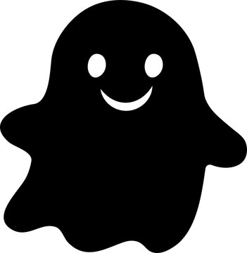Silhouette of Halloween ghost &ndash; spooky black ghost icon