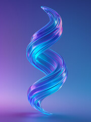 Twisted Neon Glass Spiral Sculpture