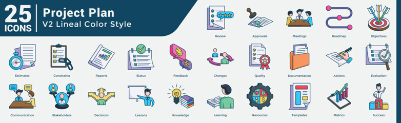 Project Plan Bundle H25 V02 Lineal Color