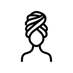Woman with towel wrap on head after shower vector icon illustration for beauty and spa treatment concept