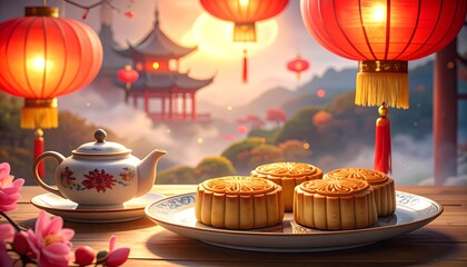 Mooncakes and Lanterns for Mid-Autumn Festival