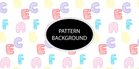 Alphabet shading pattern, colorful arts and craft design, cut with paper scissors. hand drawn childish pattern design. colorful alphabet, cool shading, crayon pattern