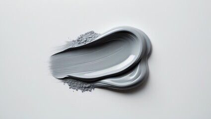 Naklejka premium Smudge of gray cosmetic texture beautifully presented on white background