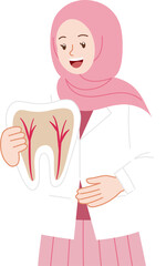 cute dentist explaining about oral care and hygine