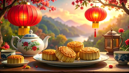 Mooncakes and Lanterns for Mid-Autumn Festival