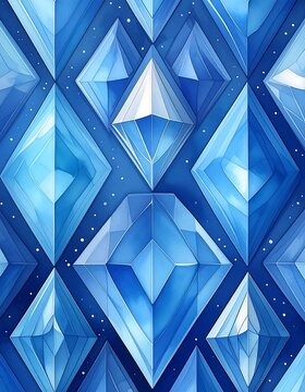 Blue gem pattern, intricate shapes