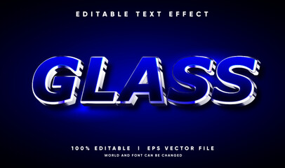 glass 3d vector text effect with modern style