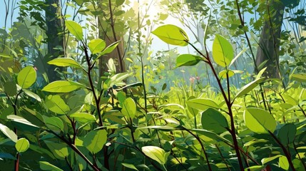 Obraz premium Bright Lush Forest Floor Detail