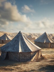 Desolate Desert Camp: Refugee Tent City