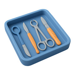Medical Tools Set 3D Illustration Isolated on a Transparent Background