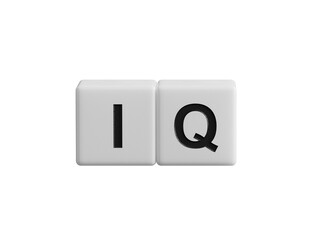 IQ concept. Acronym of questions and answers or job of tester or quality engineer.close up of wooden cubes,Business Concept.Supports PNG files with transparent backgrounds.