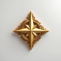 Clipart of a gold fantasy game icon on white background