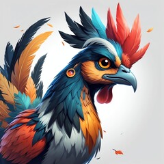 Obraz premium Clipart of a fowl fantasy game icon on white background