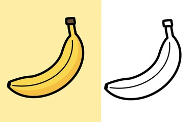 banana fruit stock vector and banana fruit sketch lines that can be used for drawing books
