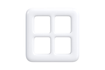 Minimalist 3D Application Menu Symbol Isolated on a Transparent Background