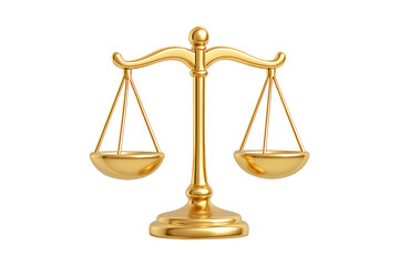 Shiny Balance Scale Symbol in 3D Isolated on a Transparent Background