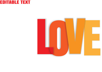 The word love is displayed with red, orange, and yellow colors on a white background