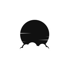 moon and cloud logo in one
