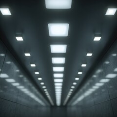Futuristic Tunnel, Recessed Lighting, Modern Architecture