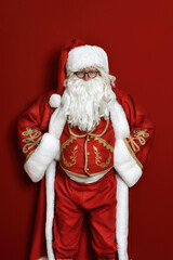 Happy Santa Claus is cheering you