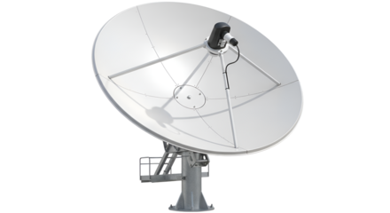 Satellite dish antenna for communication isolated PNG with Transparent Background