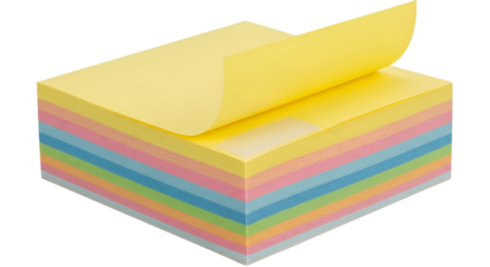 Stack of colorful sticky notes isolated PNG with Transparent Background
