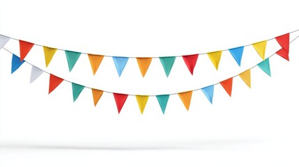 Obraz premium Colorful bunting flags create a festive atmosphere for parties and celebrations, adding joy and vibrancy to any event.