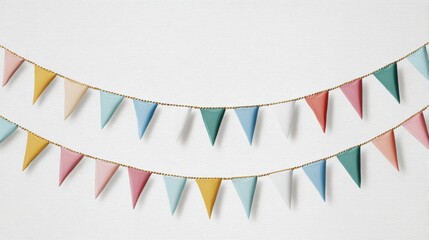 Fototapeta premium Colorful party bunting decorations create a festive atmosphere for celebrations, events, and gatherings.