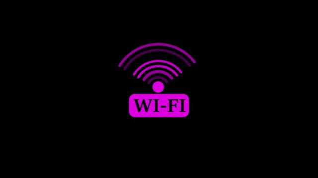 Animated wifi icon designed in flat icon style, Technology concept icon.