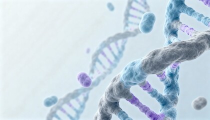DNA Double Helix Strand Close-Up: Genetic Research, Biotechnology, and Scientific Visualization for Medical Illustration