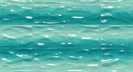 Seamless turquoise water tiles background for swimming pool or bathroom wall