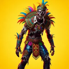 Fototapeta premium Zombie in Colorful Costume